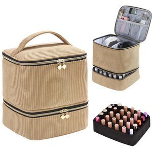 Corduroy Nail Polish Organizer And Nail Lamp Case, Nail Kit Organizer Holds 30😙